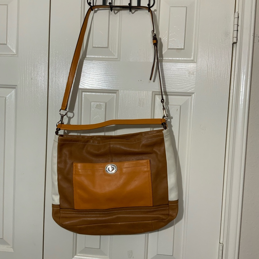 Coach Park Colorblock Brown Leather Hobo Bag